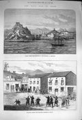 Original Old Antique Print 1873 Aguilas War Spain Carthagena Carabinier 19th