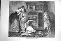 Original Old Antique Print 1873 Grandmothers Treasures Young Ladies Cabinet