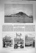 Old Antique Print 1873 War Spain Alicante Ship Bishop Chester St. Paul'S 19th