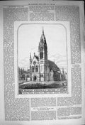Original Old Antique Print 1873 Colmans Cathedral Dromore Ireland Mccartan 19th