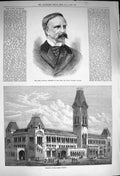 Original Old Antique Print 1873 Duke D'Aumale Bazaine Terminus Madras Railway