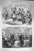 Antique Old Print *3987 1873 Vienna Pedlars Laundress Fashionable Conditorel