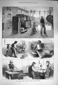 Original Old Antique Print 1873 Ashantee Making Bullets Woolwich Arsenal War