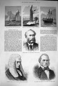 Original Old Antique Print 1873 Henry James Hammond Harley Collier Nova Scotia