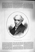 Original Old Antique Print 1873 Portrait Sir Henry Holland Bart 19th