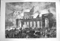 Original Old Antique Print 1873 Burning Opera House Paris Fire France Fine Art