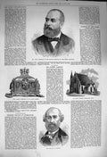 Old Antique Print 1873 Owen Vienna Church India Fitzball Casket Sassoon 19th