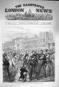 Original Old Antique Print 1873 Royal Artillery Woolwich GCoast War Victorian
