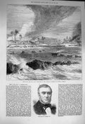 Original Old Antique Print 1873 War GCoast Ampenee Akimfoo Portrait Baring 19th