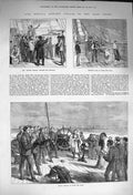 Original Old Antique Print 1873 GCoast Africa War Ship Brighton Volta Priest