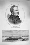 Old Antique Print 1873 Dr. Lyon Playfair Postmaster-General Cape Palmas 19th