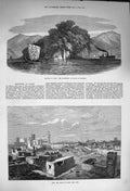 Original Old Antique Print 1873 Japan Pappenberg Island Takaboko Hota Lah 19th