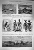 Original Old Antique Print 1873 Ashantee War Castle Elmina Accra Christi 19th