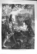 Old Antique Print 1873 La Notte Holy Child Baby Scene Wise Men Fine Art 19th