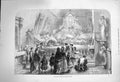 Original Old Antique Print 1873 Interior Italian Church Christmas Time 19th