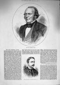 Original Old Antique Print 1874 Portrait Professor Agassiz Eardley-Wilmot 19th