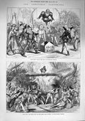 Old Antique Print 1874 Christmas Pantomimes Drury Theatre Covent Garden 19th