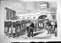 Original Old Antique Print 1874 Ashantee War Women Cape Coast Castle Food Boxes