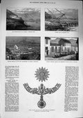 Old Antique Print 1874 Star Order Knighthood Helena Munden Cove Caracas 19th
