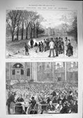 Original Old Antique Print 1874 Marriage Duke Edinburgh Windsor Park Liverpool