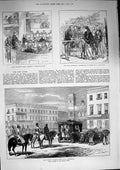 Original Old Antique Print 1874 Baron Amphlett Funeral Count Berg Petersburg