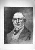 Original Old Antique Print 1874 Portrait William Ewart Gladstone 19th