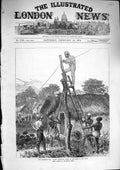 Old Antique Print 1874 Ashantee War Telegraph Wires Prah Natives Africa 19th