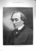 Original Old Antique Print 1874 Portrait Right Hon. Benjamin D 19th