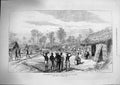 Original Old Antique Print 1874 Ashantee War Camp Mansu Road Prah Natives 19th