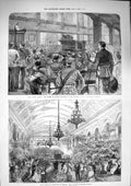 Original Old Antique Print 1874 Bishop London Siers Wellington Barracks Moscow
