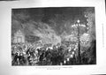 Original Old Antique Print 1874 Grand Skating Fete Neva Duke Edinburgh Marriage