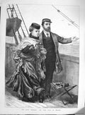 Original Old Antique Print 1874 Royal Wedding Ship Deck England Fine Art 19th