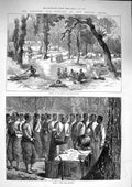 Original Old Antique Print 1874 Ashantee War Moinsie Adansi West Indi Victorian