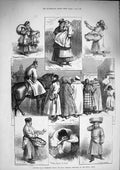 Original Old Antique Print 1874 St. Petersburg Royal Wedding Festivities Guards