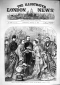 Old Antique Print 1874 Duke Duchess Edinburgh Gravesend Miss Lake Flowers 19th