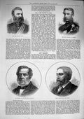 Old Antique Print 1874 Captain Nicol Huyshe Gordon Chelsea Twells London 19th