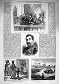 Original Old Antique Print 1874 Captain Sartor Buckingham Palace Africa Elmina
