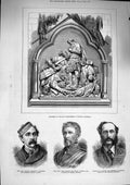 Original Old Antique Print 1874 Monument Highlanders Dunkeld Thompson Cotton