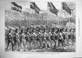Original Old Antique Print 1874 Siers Ashantee War Black Watch 42Nd Highlanders