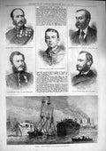 Original Old Antique Print 1874 Ship Wreck Indiaman Gifford Baird M'Gaw M'Leod