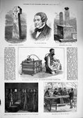 Old Antique Print 1874 Albert Way Aerophore Dunkinfield Livingstone Body 19th