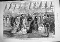 Original Old Antique Print 1874 Queen Portsmouth Naval Brigade Ashantee War