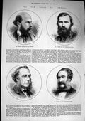 Original Old Antique Print 1874 Commons Jenkins Cowen Mills Hamond Parliament