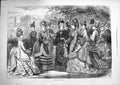 Original Old Antique Print 1874 Paris Spring Fashion Ladies Dresses Coats Hats