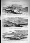 Original Old Antique Print 1874 War Spain Carlist Lorenzo Pucheta Monte Montano