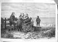Original Old Antique Print 1874 Family Sailing Yachts Seaside Beach Vervier