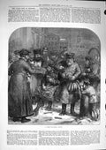 Original Old Antique Print 1874 Street Scene Tea Seller Moscow Russia Victorian