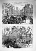 Old Antique Print 1874 Emperor Russia Charing Cross Fleet Street London 19th