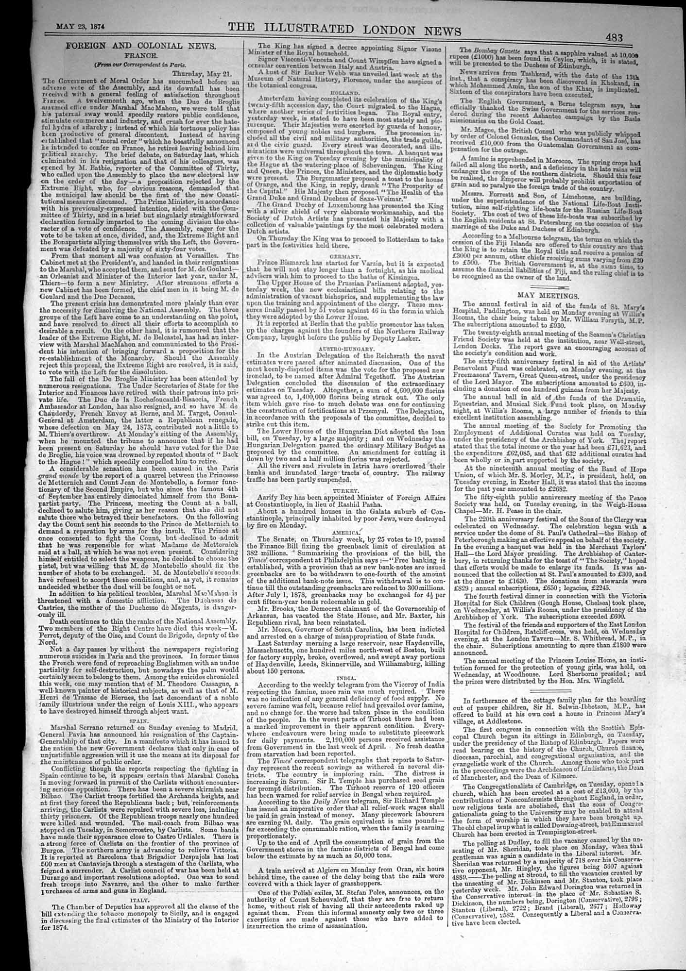 Original Old Antique Print 1874 Arrival Emperor Russia Windsor Castle London