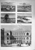 Original Old Antique Print 1874 Academy Arts Burlington Cumberland Clar 19th